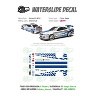 CB009 - F&F Brian GT-R34 2Fast 2Furious 1/64 Diecast Waterslide Decal - Clear Base