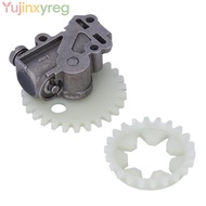 YUJINPH Chain Saw Oil Pump, Silver Metal Oil Pump Gear, Round Compact Easy to Install Oil Pump Worm 