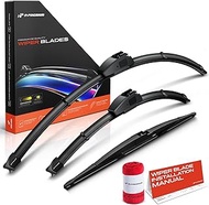 A-Premium Windshield Wiper Blades with Wear Indicator & Towel - Compatible with Toyota Prius 2004-20