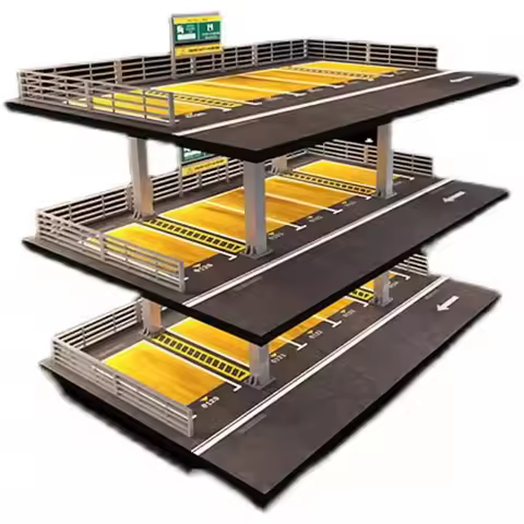 MoreArt 1:64 Car Garage Diorama Models Set Miniatures Parking Lots Model Scene Decoration Collector 