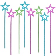 ArtCreativity Metallic Star Princess Wands for Kids - Pack of 12 - Magic Fairy Wands in 3 Vibrant Co