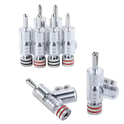 VB202R Hi-End Rhodium Plated Closed Screw Lock Speaker Cable Banana Plug Connector For DIY Speaker W