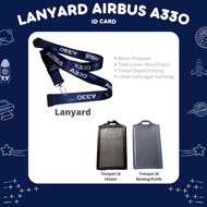 GANTUNGAN 2.5 cm Airbus Neo A330 Original ID card name 2 slots Lanyard - Office ID hanger ANTI-FADE 