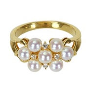 18K MIKIMOTO 珍珠鑽石戒指