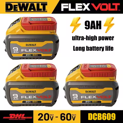 Dewalt battery 60V 9.0Ah Li-Ion battery dewalt FLEXVOLT patented technology DCB609 Strong and long-l