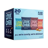 LOVE CORN | Sea Salt Smoked BBQ Salt & Vinegar Habanero Delicious Crunchy Corn | Fab Four Variety Pa