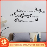 Wall Stickers Quote Live Every Moment Laugh Every Day Love Beyond Words Wall Decals Motivational Wall Decor Family Inspirational Home Decor Stickers for Bedroom Living Room Window Decoration