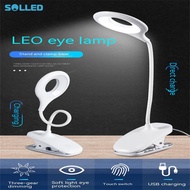 SOLLED Led Clip-on Desk Lamp With Touch/button Switch Rechargeable Eye Protection Flexible Study Lamps Table Lights