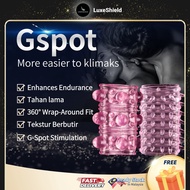Gspot Silicone Sleeve Reusable Condom Time Delay Enlargement Lock Ring Crystal Spike Kondom Berduri 