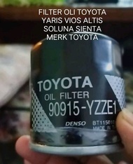 FILTER OLI TOYOTA YARIS VIOS SOLUNA ALTIS SIENTA MERK TOYOTA