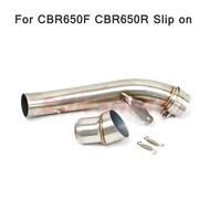 For HONDA CBR650 CBR650F CBR650R Exhaust Motorcycle Slip on Modified Motorcross Mid Pipe Connection Tube Stainless Steel