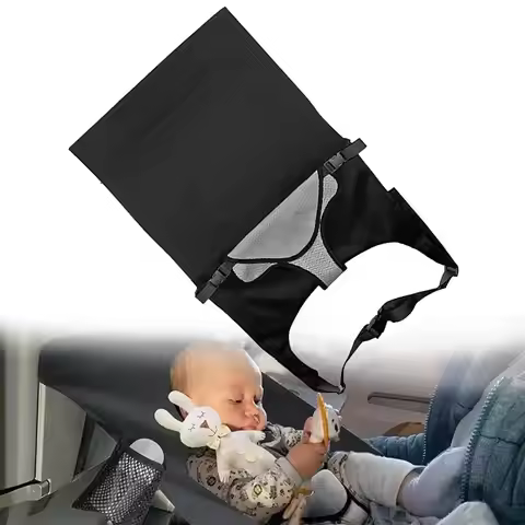 Travel Airplane Bed For Baby Pedals Kids Seat Extender With Side Pocket Portable Car Hammock Travel 