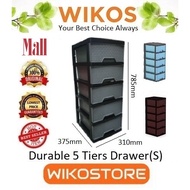 Limited Crazy Sale 🔥🔥🔥 [ Wikostore.web only RM9.90 Shipping ]  WIKOS WDR488 Durable Drawer 5 Tiers (