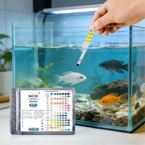 50/100pcs 16in1 Aquarium Test Strips Freshwater pH Water Quality Test Kit for Fish Tank Ammonia Nitr