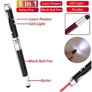 5 in 1 laser ballpoint pen and flashlight stylus pen and flashlight pointer
