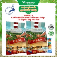 (Combo of 2) C & Sea Salted Coffee 832gr Bag of 52 packs x 16g Le Plateau Instant - Rich Salty and S