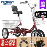 Shanghai Permanent Tricycle Elderly Pedal Portable Small Bicycle Human Adult Home Use Bicycle with Goods