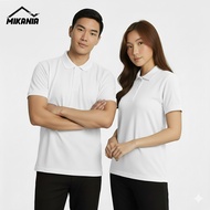 White Polo Microfiber Plain Jersey Collar Tshirt | Jersi Tshirt Microfiber Kolar Kosong Putih (UNISE