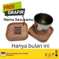 Rustic Square Coaster 10x10x1.8cm Best Wooden Aesthetic Cafe Coaster - Wooden Kitchen Equipment