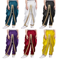 inhzoy Kids Boys Satin Dhoti Pants Casual Elastic Waistband Draped Baggy Trousers for Halloween Them