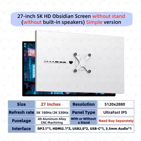 27'' P27Z LCD Monitor HD Gaming Dual Mode 5K 180Hz 2K 330Hz Black Obsidian Screen Computer Display