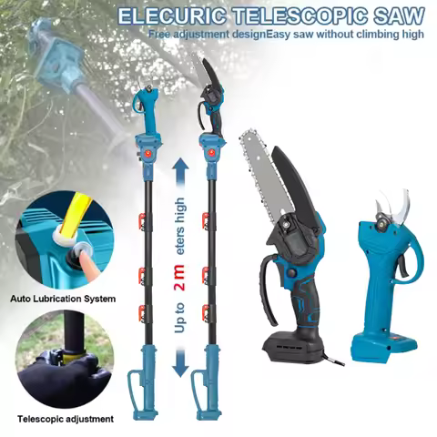 3 IN 1 Brushless Garden Power Tool Electric Chainsaw Telescoping Pole 6 inch Saw Tree Pruning Tool F