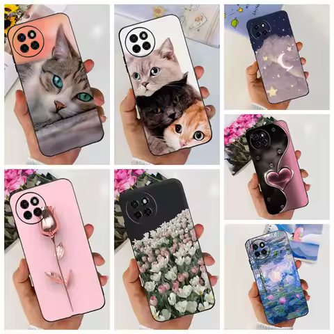 For ITEL S23 S 23 4G Case Fashion Flowers Soft Silicone TPU Phone Black Protective Cover For ITEL S2