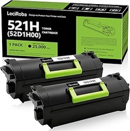 LeciRoba 521H (52D1H00) High Yield Black Toner Cartridge 2-Pack Replacement for Lexmark MS710n MS710