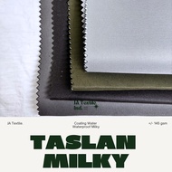 TASLAN MILKY WATERPROOF FABRIC WHITE GLUE POLYESTER TASLAN MICRO STRIPE MOTIF