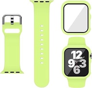 XFEN Sport Silicone S/M Size Band and Case with Screen Protector for Apple Watch Series 6 SE Series 5 Series 4 44mm - Lime Green