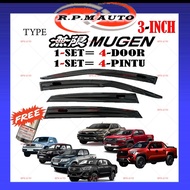 (4 PCS) Air Press Toyota Hilux Window Tingkap kereta Hilux Door Visor Mugen tingkap kereta kening To