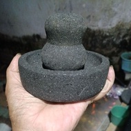 HITAM Convex COBEK 12CM THICK ANDESIT STONE MATERIAL GRAY BLACK COBEK BATU ASLI COBEK BATU ORIGINAL