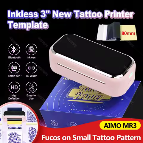 AIMO MR3 Tattoo Stencil Printer 3-inch Mini Wireless Thermal Tattoo Printer Machine or 80mm Tattoo T