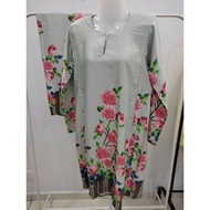 PRELOVED BAJU KURUNG MATTE SATIN FLORAL DESIGN