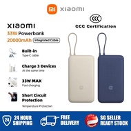 【CCC Certification】Xiaomi 33W PowerBank 20000mAh (integrated Cable) | USBC Two-Way Fast Charging l C