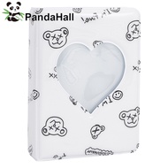 1book 3 Inch Mini Photo Album with Heart Window Bear Photocard Cellection Holds up to 40 Photos Rect