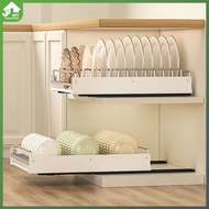 Dish Rack Pull-out Basket Kitchen Cabinet Punch-Free Stainless Steel Double-Layer Built-in Drawer Pull-out Dish Rack Basket Cupboard Kitchen Cabinet Basket