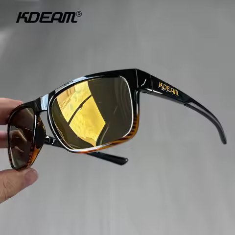 KDEAM Vintage Polarized Sunglasses Square Classic Brand Driving Sun Glasses Colorful Coating Lens Fi