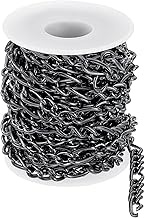 QUARKZMAN 16.4 Foot Aluminium Link Chain, Link Cable Chain Twist Oval Plated Chain in Wholesale for 