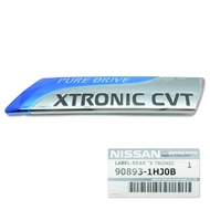 โลโก้ ติดท้าย "PURE DRIVE XTRONIC CVT" ของแท้ โครเมียม ฟ้า นิสสัน NISSAN March Juke F15 Tidda Alme
