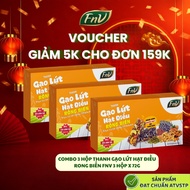 Combo of 3 boxes of brown rice, seaweed, cashew nuts, FNV nutritional sugar-free snacks, 3 boxes x 7