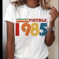 Custom Year Available 1985 40Th Birthday T Shirt Creative And Fun Birthday Lettering Trendy Short Sl