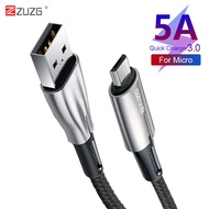 ZUZG 5A Micro USB Cable LED Fast Charging Micro usb Cable For Xiaomi Redmi 4 Note 5 Pro Samsung Android Mobile Phone Cables 1M