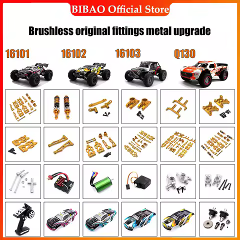 SCY 16101 16102 16103 16201 16101 Pro JJRC Q130 Pro RC Car 1:16 Gold Upgraded Metal Spare Parts Mode