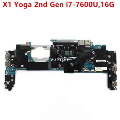 16822-1 For Lenovo ThinkPad X1 Yoga 2nd Gen Laptop Motherboard WIN,i7-7600U,16G RAM 01AX856 448.0A91