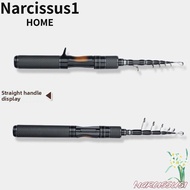 NARCISSUS Lure Rod, Solid Tip Ultralight Telescopic Fishing Rod, Telescopic Carbon Handle 1.5m Lengt