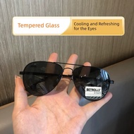 rayban meta Kacamata lelaki Tempered Glass Smart Photochromic Sunglasses Men's Big Frame Big Face To