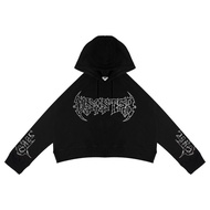 GRDT Dstr Hoodie Oversize Crop Top Black