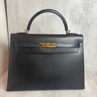HERMES 黑金kelly32 EPSOM皮