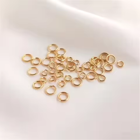 3mm/4mm/5mm/6mm/7mm/8mm/9mm/10mm 14K Gold Plating Open Ring Necklace Bracelet End Link Ring Diy Acce